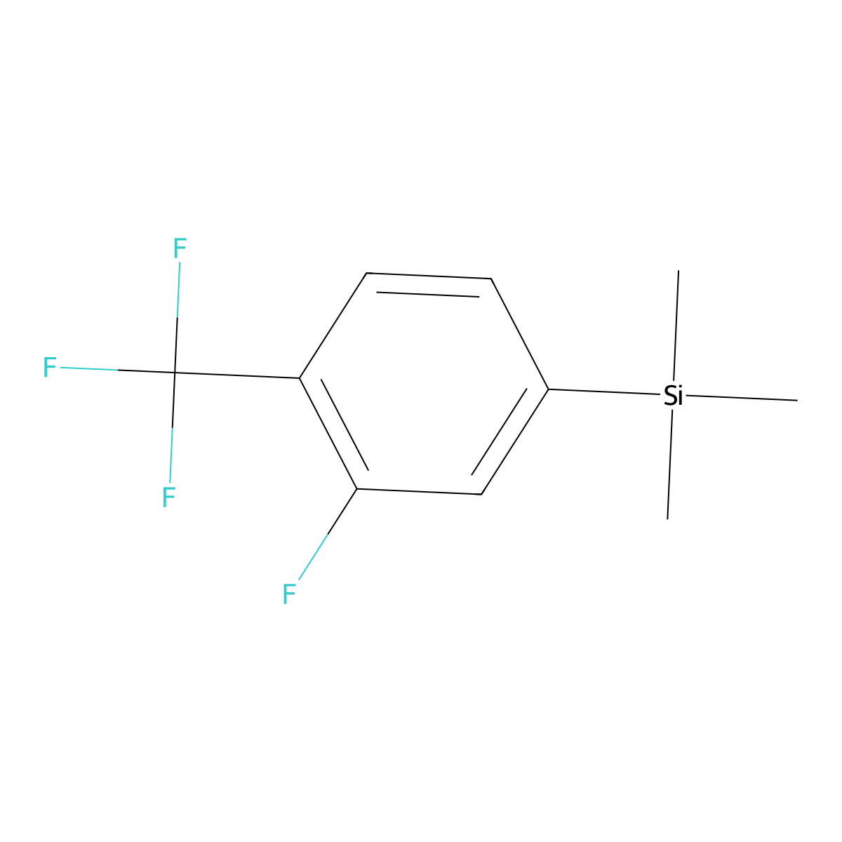 (3-Fluoro-4-(trifluoromethyl)phenyl)trimethylsilane molecular structure, CAS 1873144-25-2