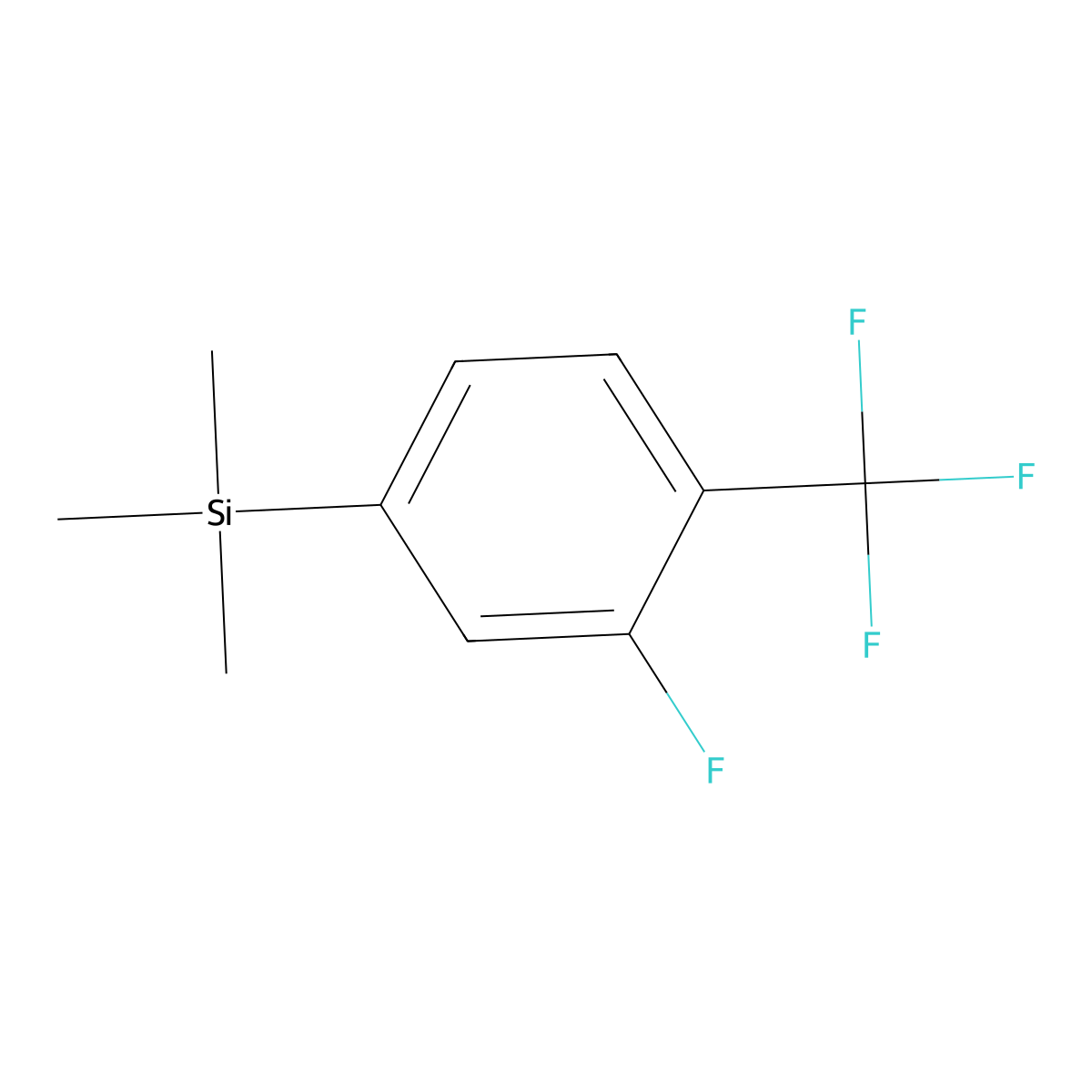 (3-Fluoro-4-(trifluoromethyl)phenyl)trimethylsilane molecular structure, CAS 1873144-25-2