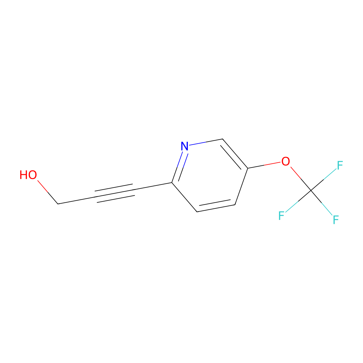 3-[5-(Trifluoromethoxy)pyridin-2-yl]prop-2-yn-1-ol molecular structure, CAS 1873171-84-6