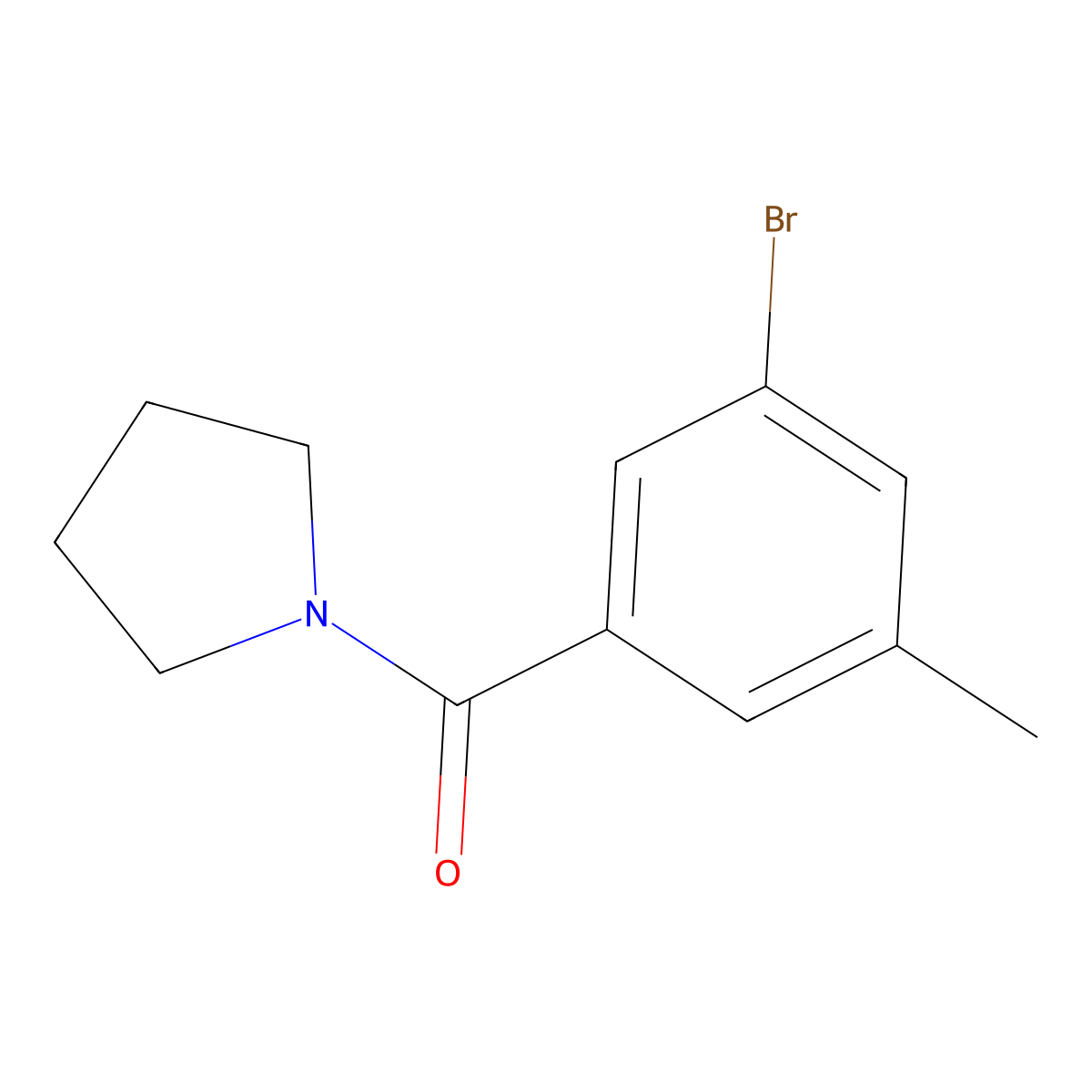 1-(3-Bromo-5-methylbenzoyl)pyrrolidine molecular structure, CAS 1873196-38-3