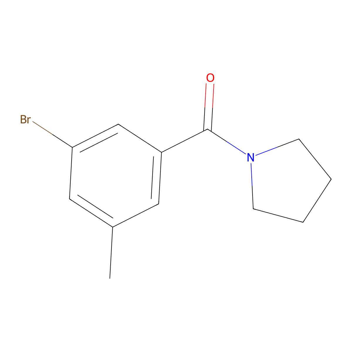 1-(3-Bromo-5-methylbenzoyl)pyrrolidine molecular structure, CAS 1873196-38-3