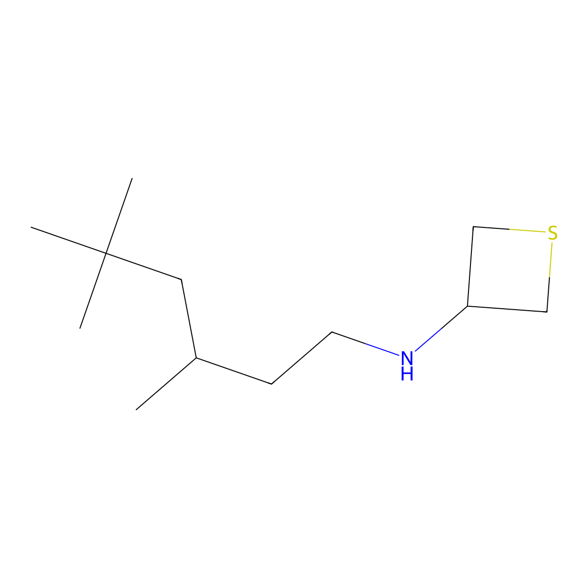 N-(3,5,5-Trimethylhexyl)thietan-3-amine molecular structure, CAS 1873196-64-5