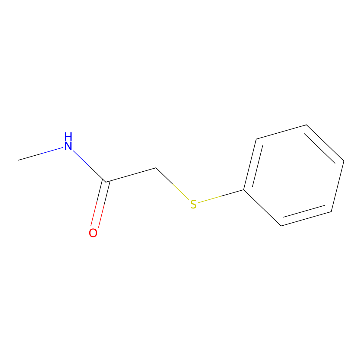 N-methyl-2-(phenylsulfanyl)acetamide molecular structure, CAS 18732-32-6