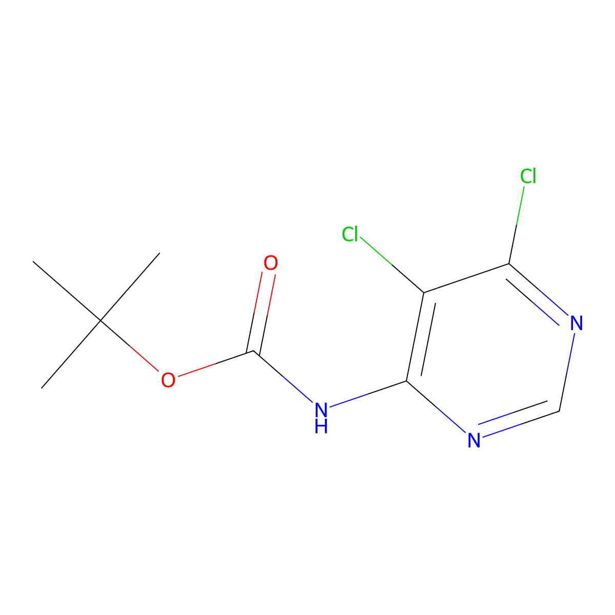 tert-Butyl (5,6-dichloropyrimidin-4-yl)carbamate molecular structure, CAS 1873211-21-2