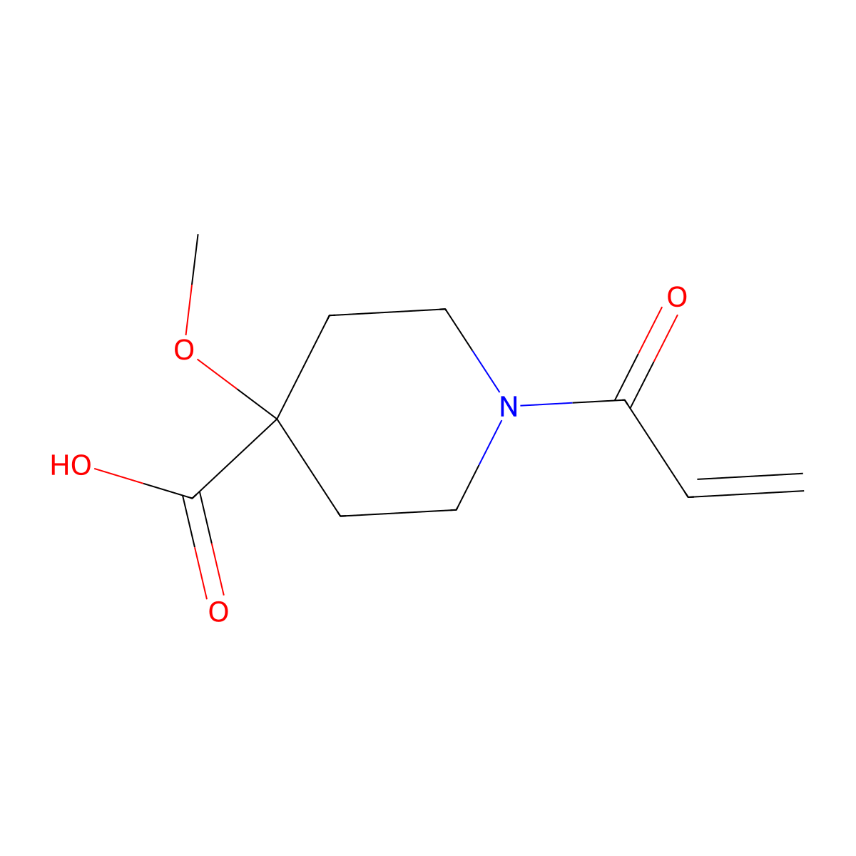 4-Methoxy-1-(prop-2-enoyl)piperidine-4-carboxylicacid molecular structure, CAS 1873217-62-9