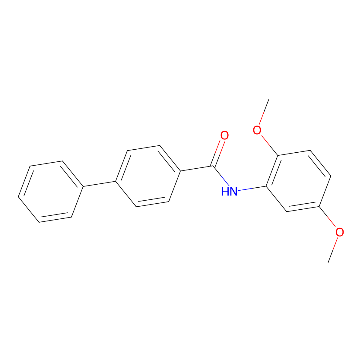 N-(2,5-dimethoxyphenyl)-4-biphenylcarboxamide molecular structure, CAS 187324-54-5