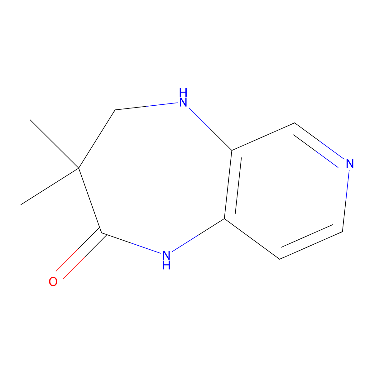 3,3-dimethyl-1H,2H,3H,4H,5H-pyrido[3,4-b][1,4]diazepin-2-one molecular structure, CAS 1873249-50-3