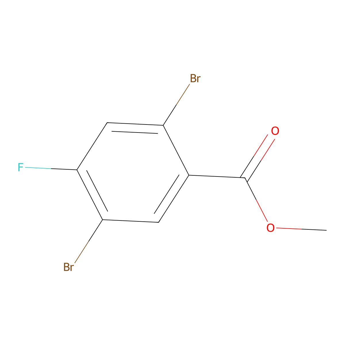 Methyl 2,5-dibromo-4-fluorobenzoate molecular structure, CAS 187326-21-2