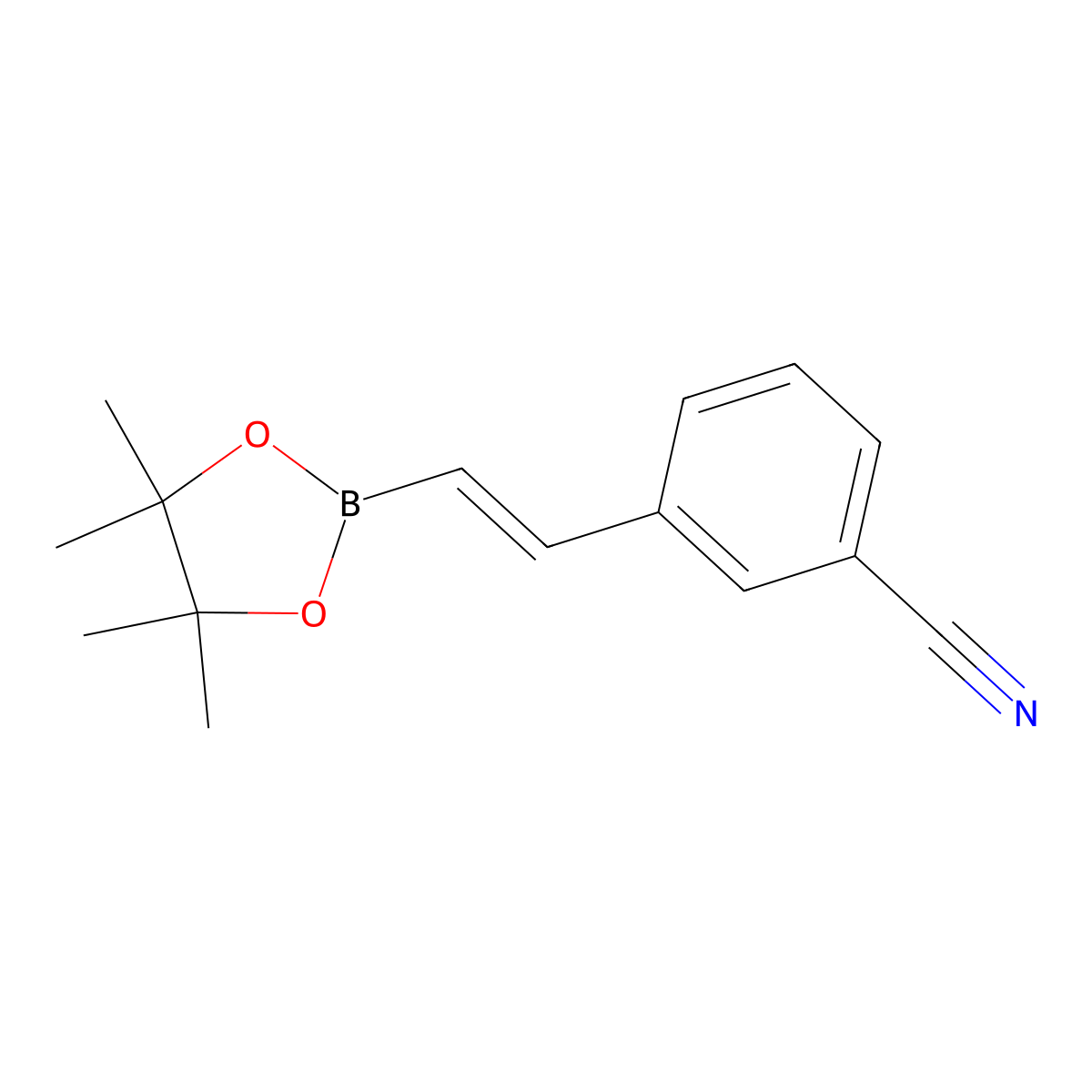 3-[2-(Tetramethyl-1,3,2-dioxaborolan-2-yl)ethenyl]benzonitrile molecular structure, CAS 1873272-97-9