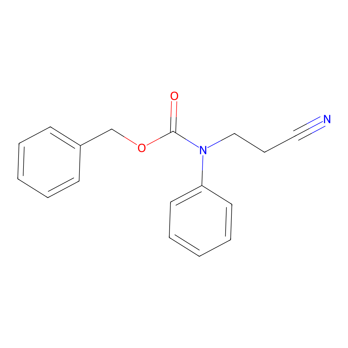 benzyl N-(2-cyanoethyl)-N-phenylcarbamate molecular structure, CAS 1873296-37-7