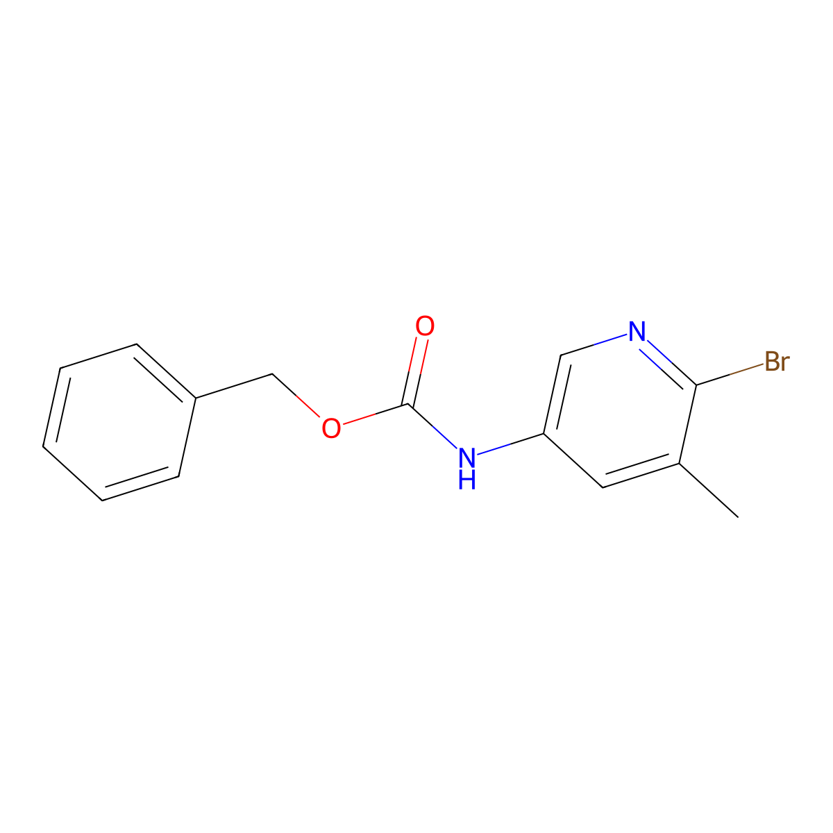 benzyl N-(6-bromo-5-methylpyridin-3-yl)carbamate molecular structure, CAS 1873296-96-8