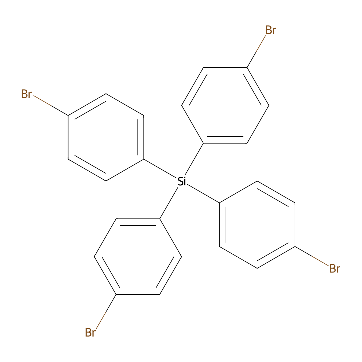 Tetrakis(4-bromophenyl)silane molecular structure, CAS 18733-98-7