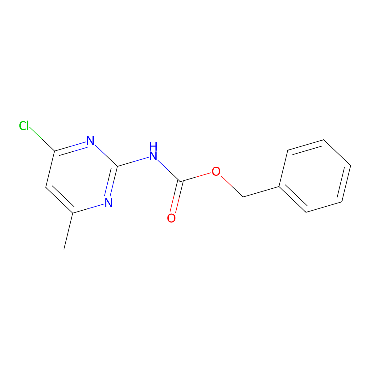 benzyl N-(4-chloro-6-methylpyrimidin-2-yl)carbamate molecular structure, CAS 1873307-60-8