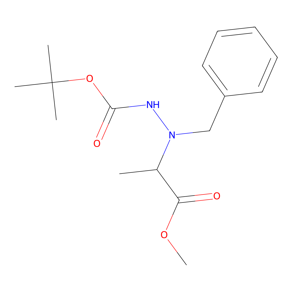 Tert-butyl (s)-2-benzyl-2-(1-methoxy-1-oxopropan-2-yl)hydrazine-1-carboxylate molecular structure, CAS 1873315-37-7