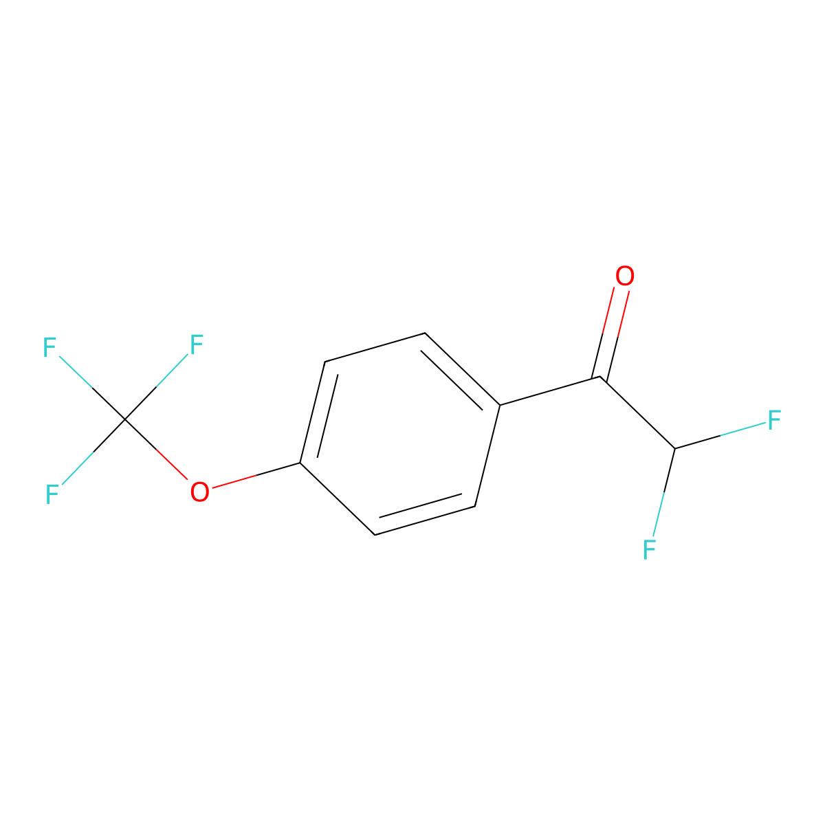 2,2-Difluoro-1-[4-(trifluoromethoxy)phenyl]ethan-1-one molecular structure, CAS 1873317-63-5