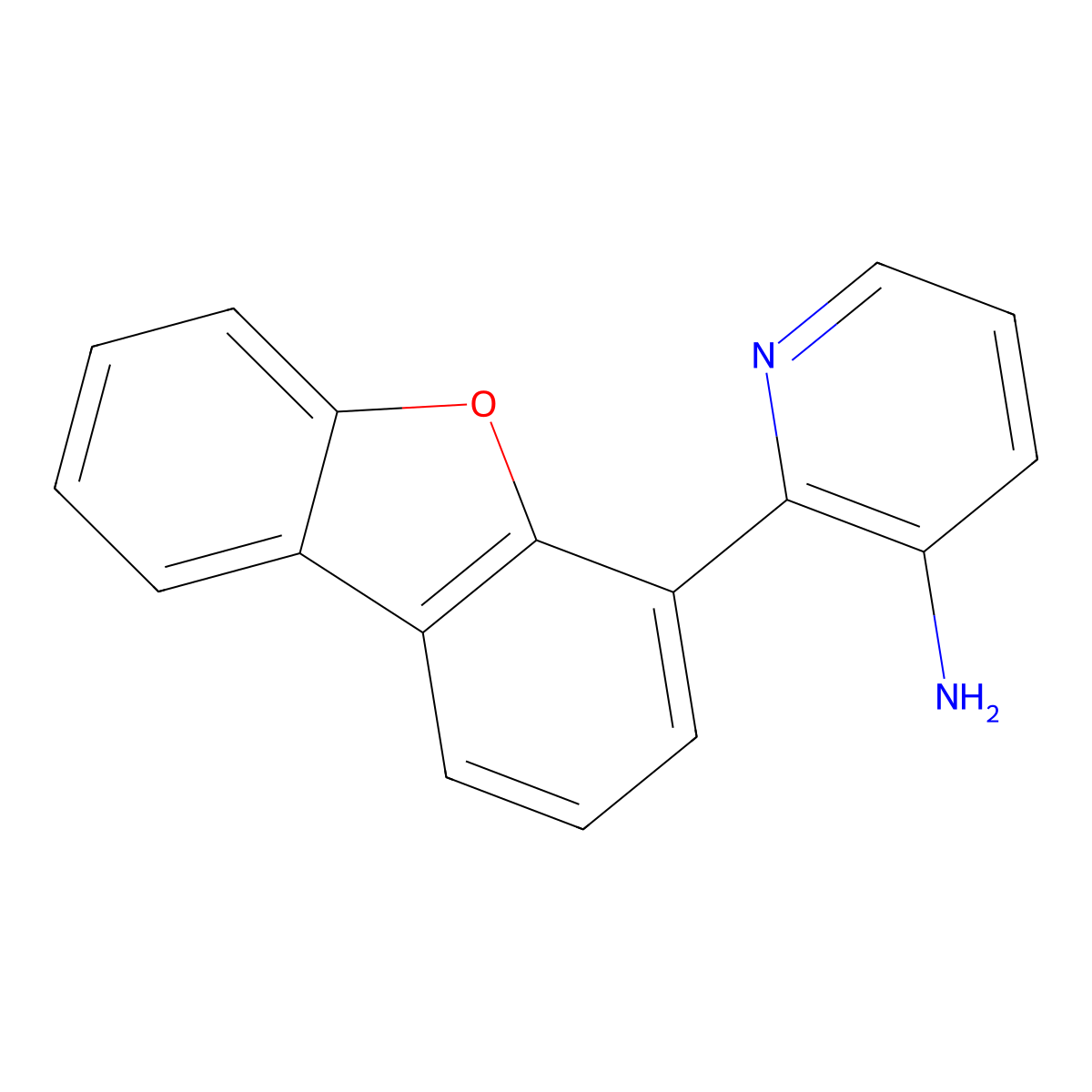 2-(4-Dibenzofuranyl)-3-pyridinamine molecular structure, CAS 1873328-37-0
