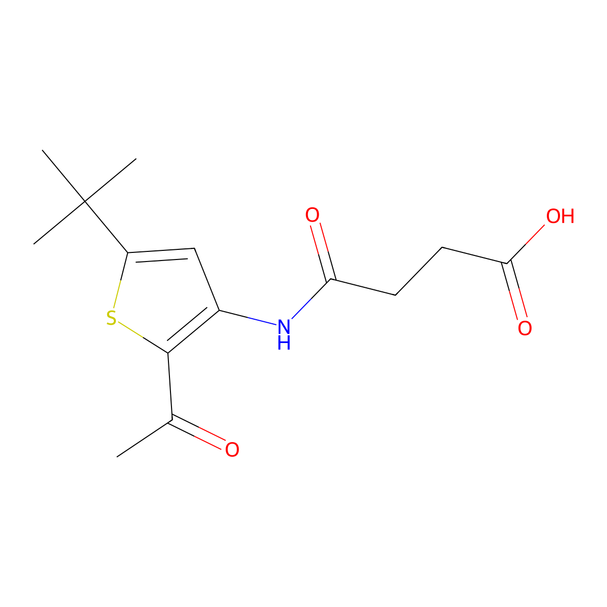 N-(2-Acetyl-5-tert-butyl-thiophen-3-yl) succinamic acid molecular structure, CAS 187334-30-1