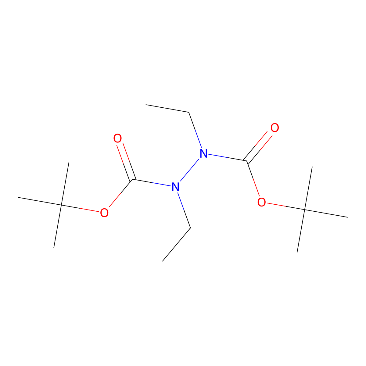 Di-tert-butyl 1,2-diethylhydrazine-1,2-dicarboxylate molecular structure, CAS 1873343-69-1