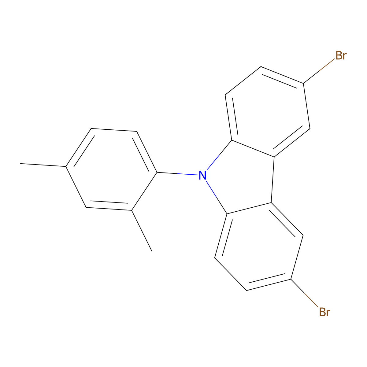 3,6-Dibromo-9-(2,4-dimethylphenyl)-9H-carbazole molecular structure, CAS 1873362-96-9