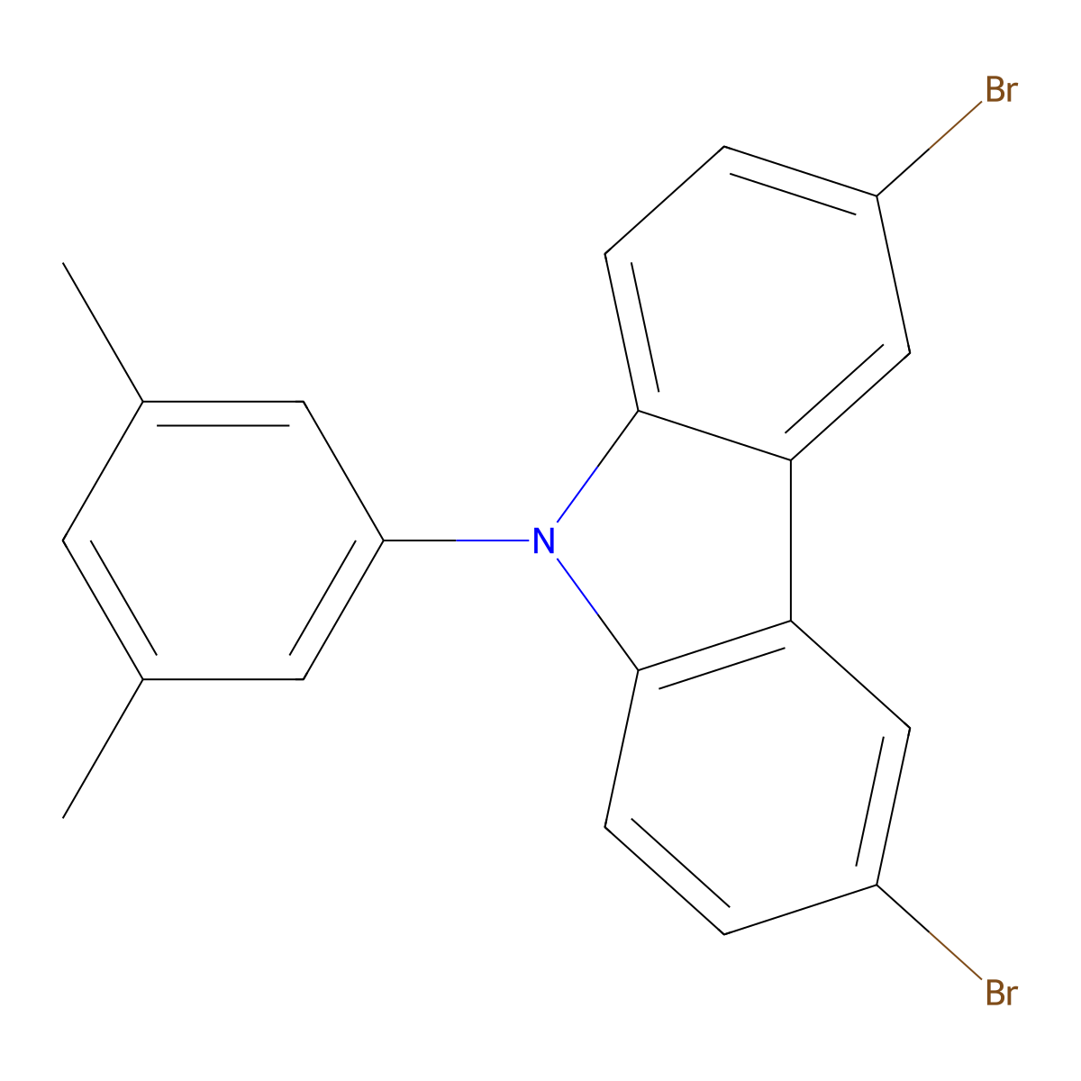 3,6-Dibromo-9-(3,5-dimethylphenyl)-9H-carbazole molecular structure, CAS 1873364-08-9