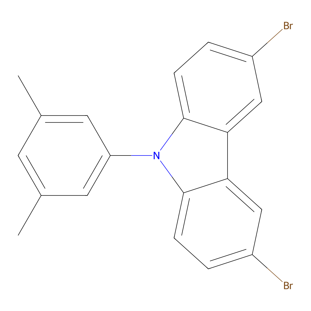 3,6-Dibromo-9-(3,5-dimethylphenyl)-9H-carbazole molecular structure, CAS 1873364-08-9
