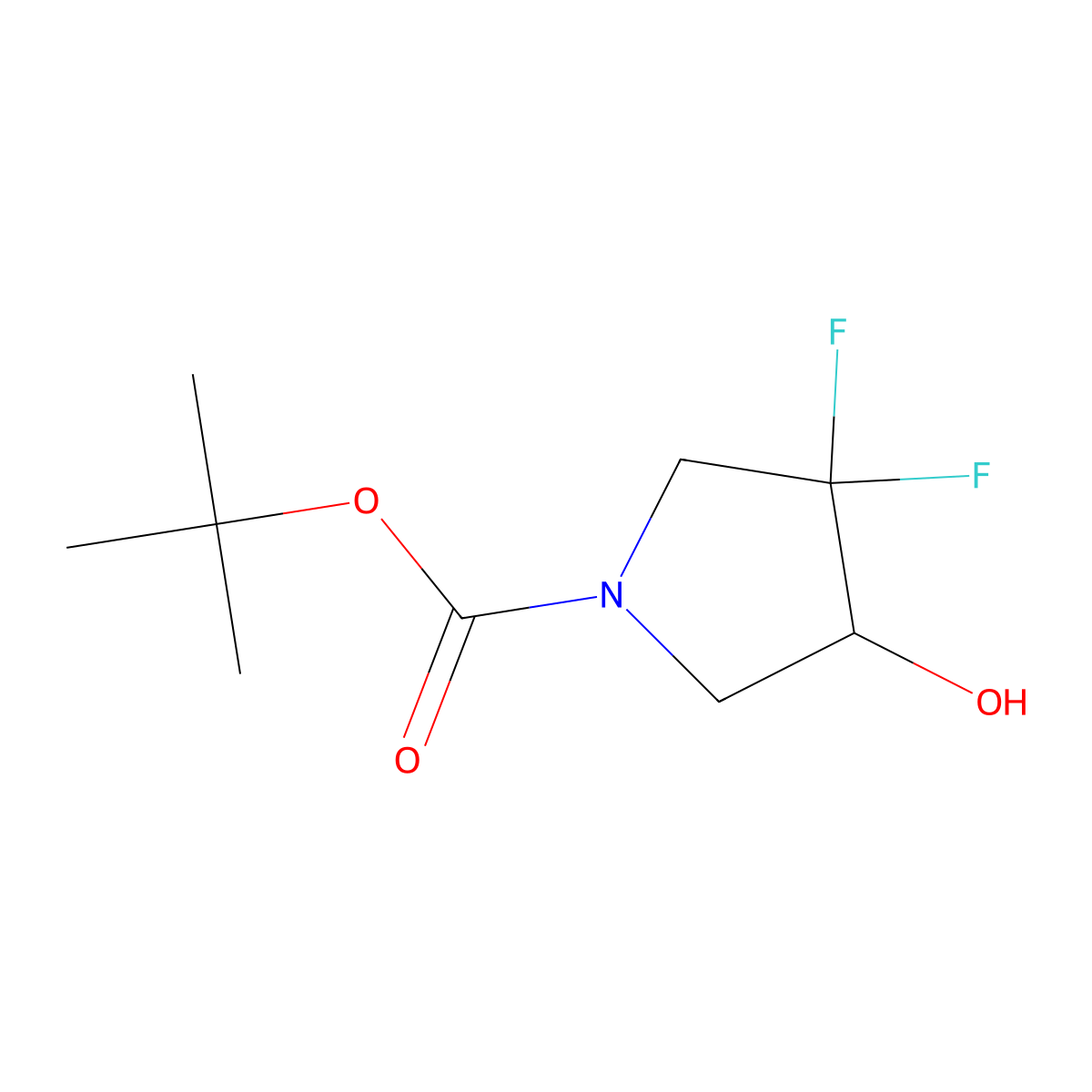 tert-Butyl (4S)-3,3-difluoro-4-hydroxypyrrolidine-1-carboxylate molecular structure, CAS 1873374-41-4