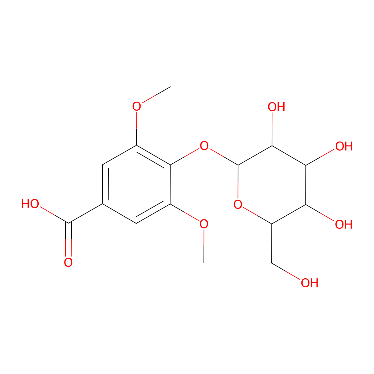 Benzoic acid, 4-(hexopyranosyloxy)-3,5-dimethoxy- molecular structure, CAS 1873386-68-5