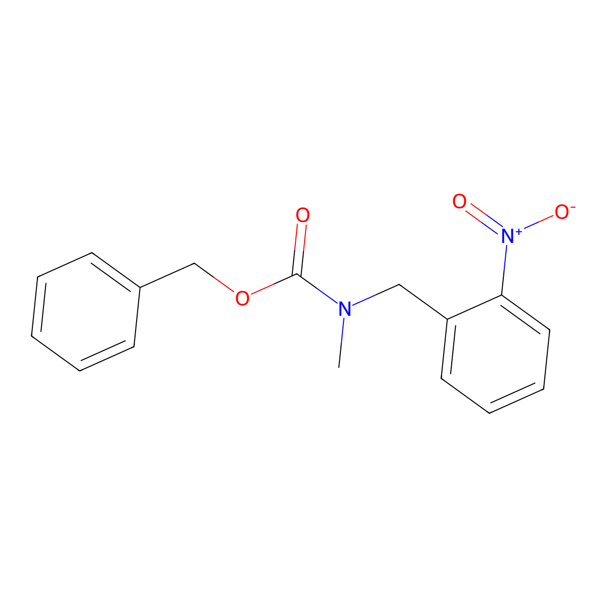 benzyl N-methyl-N-[(2-nitrophenyl)methyl]carbamate molecular structure, CAS 1873388-55-6