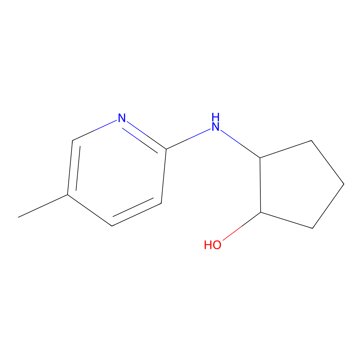 2-[(5-Methylpyridin-2-yl)amino]cyclopentan-1-ol molecular structure, CAS 1873390-24-9