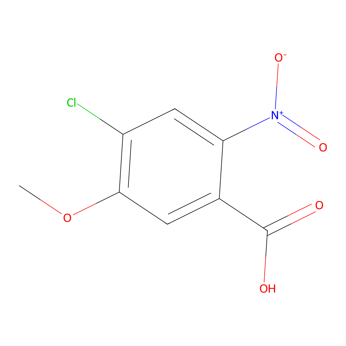 4-Chloro-5-methoxy-2-nitrobenzoic acid molecular structure, CAS 18734-73-1