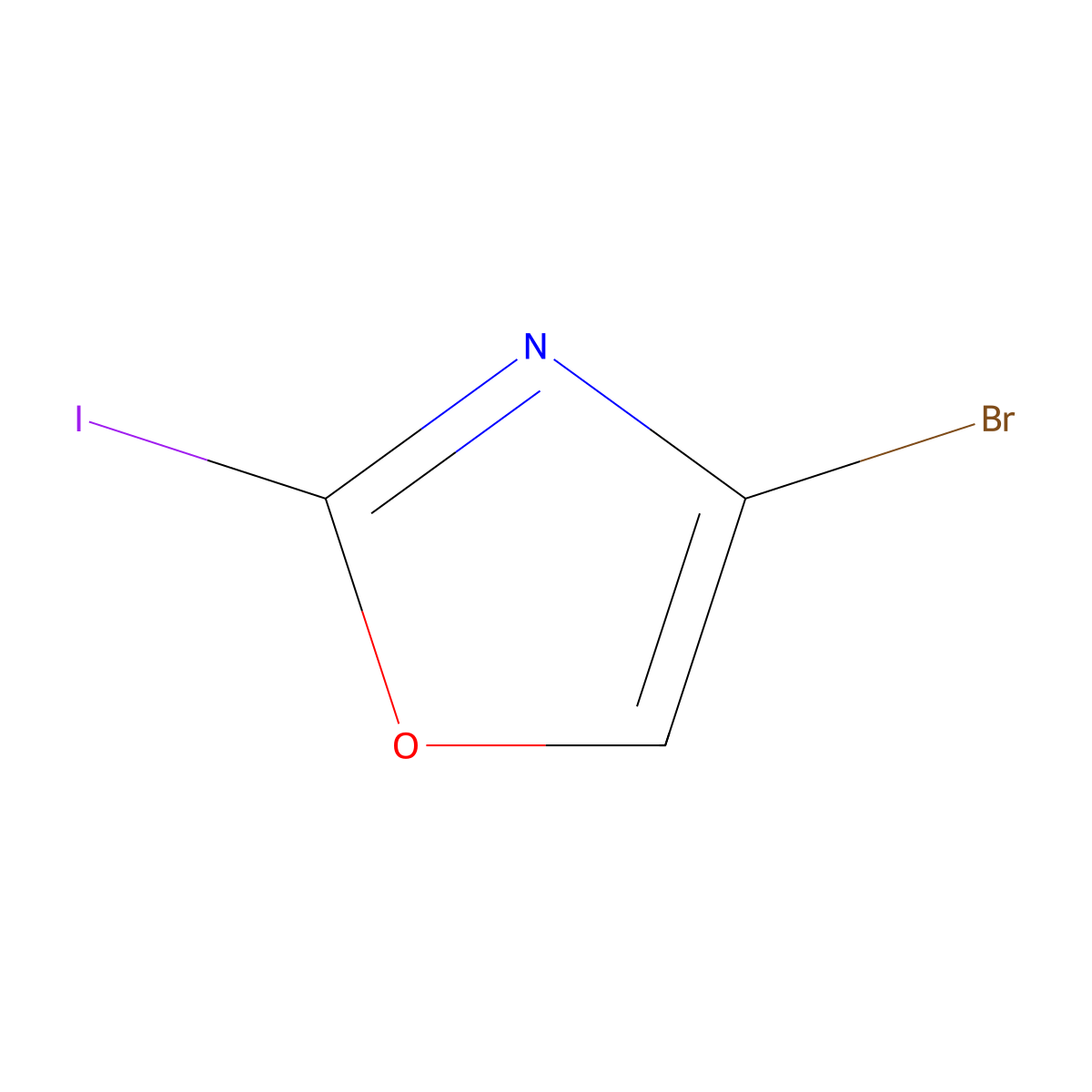 4-Bromo-2-iodooxazole molecular structure, CAS 1873420-11-1