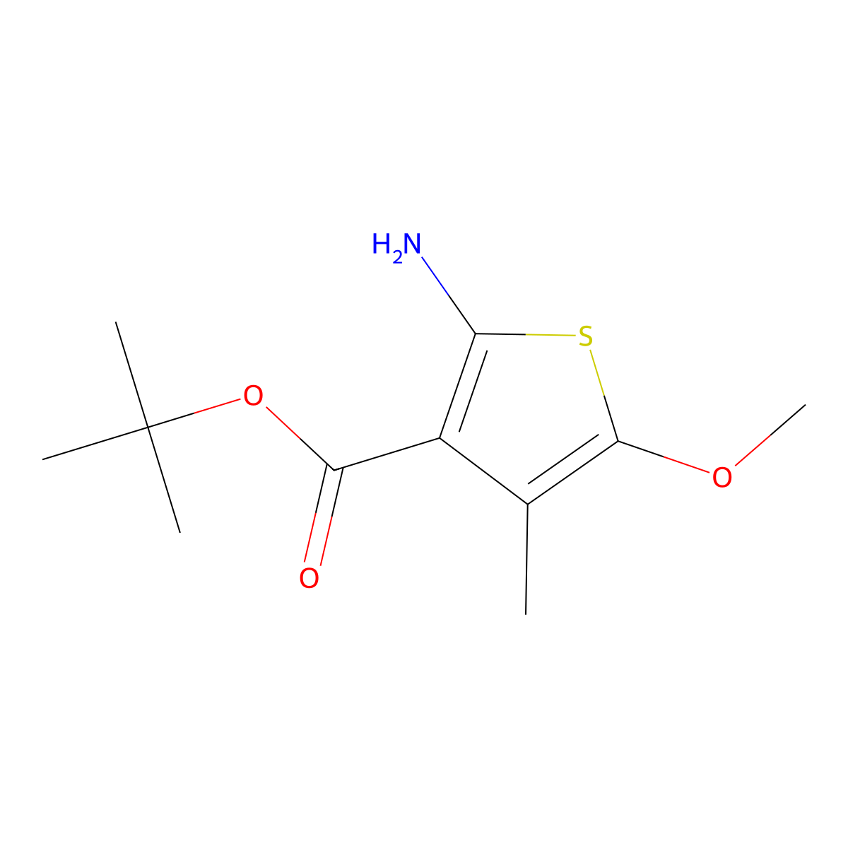 Tert-butyl 2-amino-5-methoxy-4-methylthiophene-3-carboxylate molecular structure, CAS 1873422-78-6