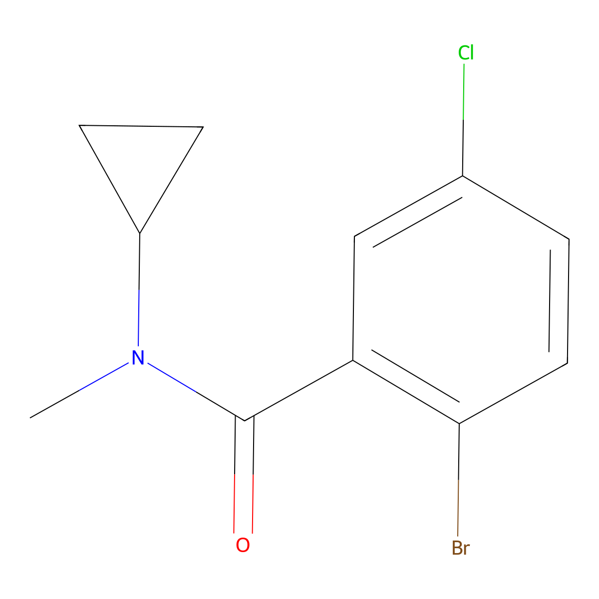 2-Bromo-5-chloro-N-cyclopropyl-N-methylbenzamide molecular structure, CAS 1873444-69-9
