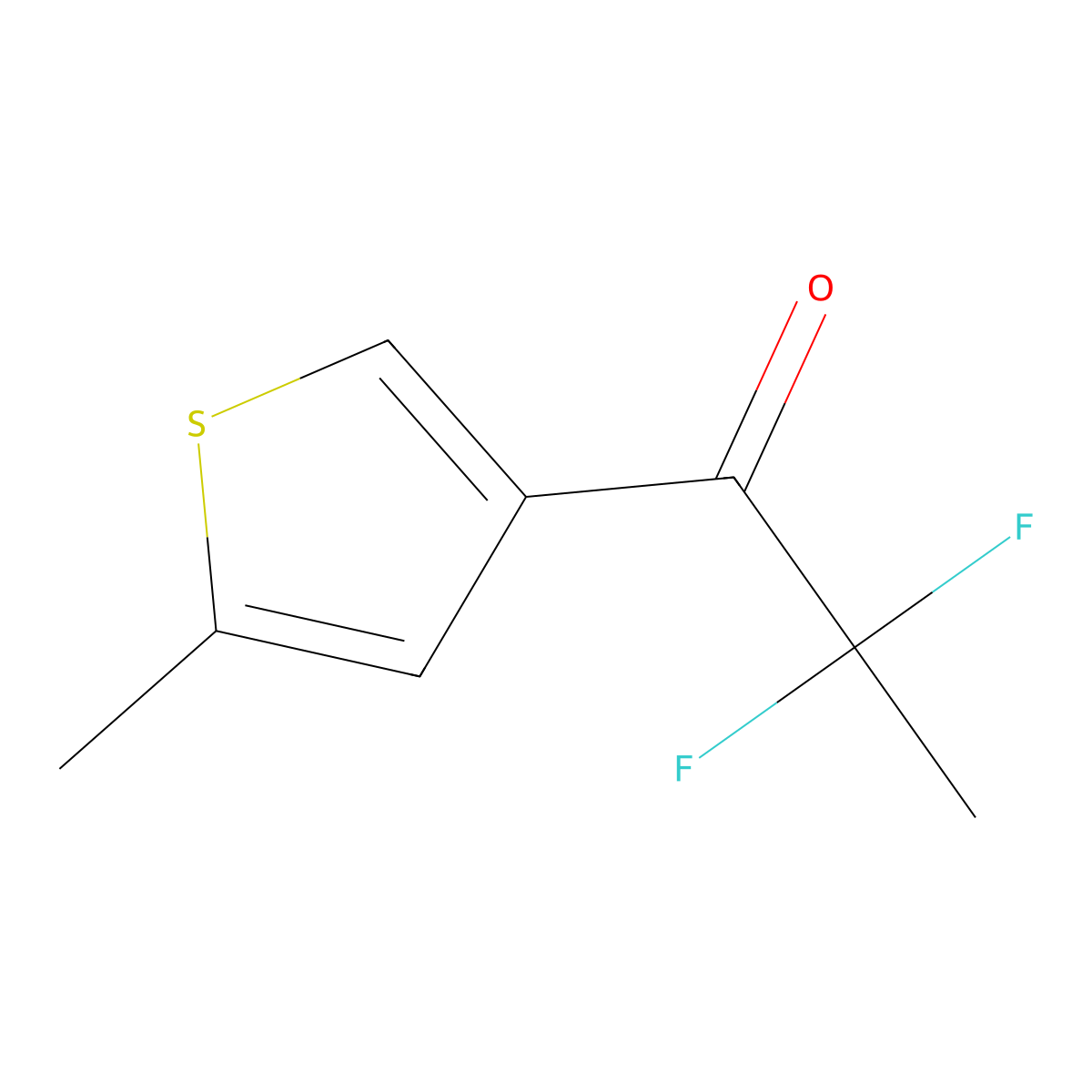 2,2-Difluoro-1-(5-methylthiophen-3-yl)propan-1-one molecular structure, CAS 1873475-46-7