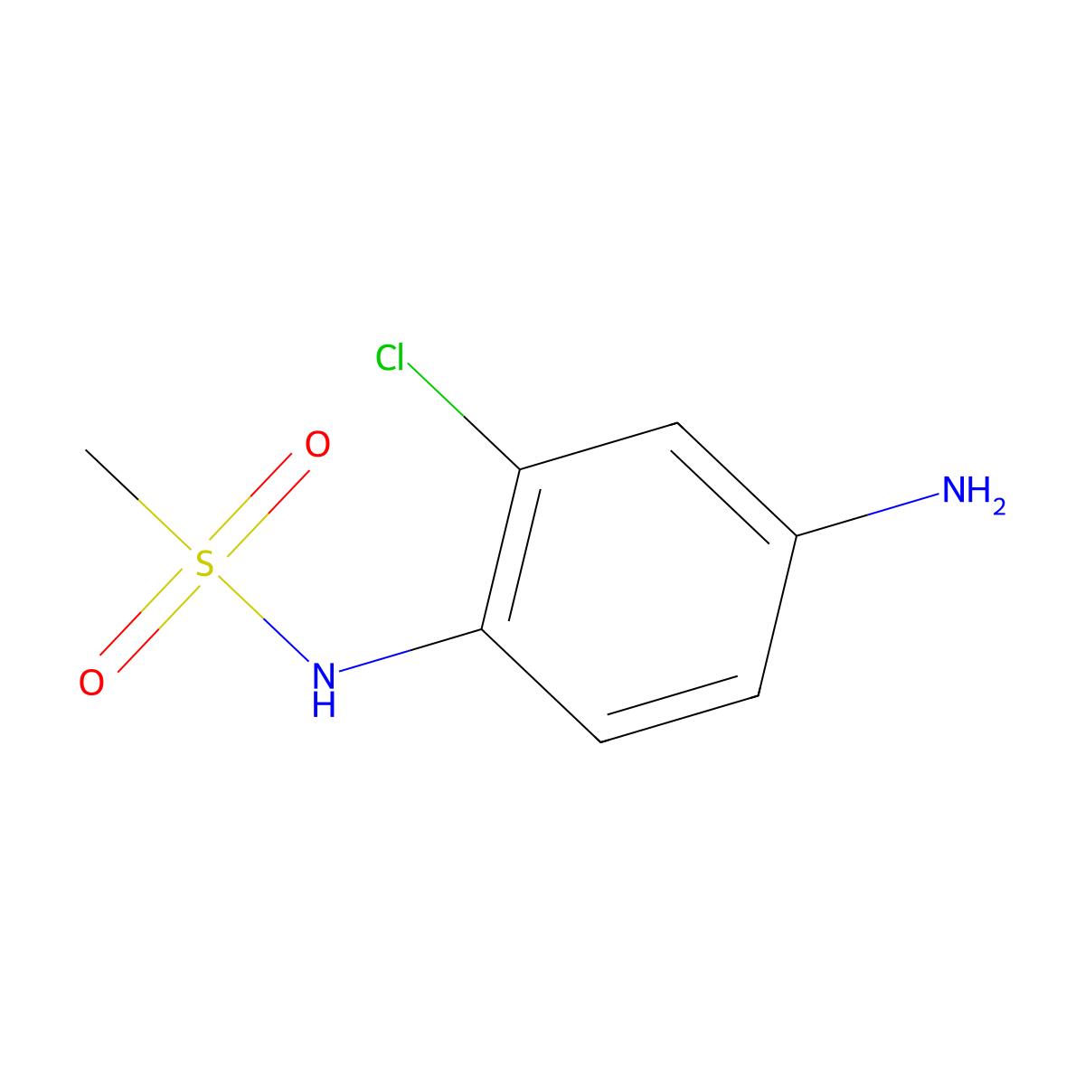 N-(4-amino-2-chlorophenyl)methanesulfonamide molecular structure, CAS 18735-42-7