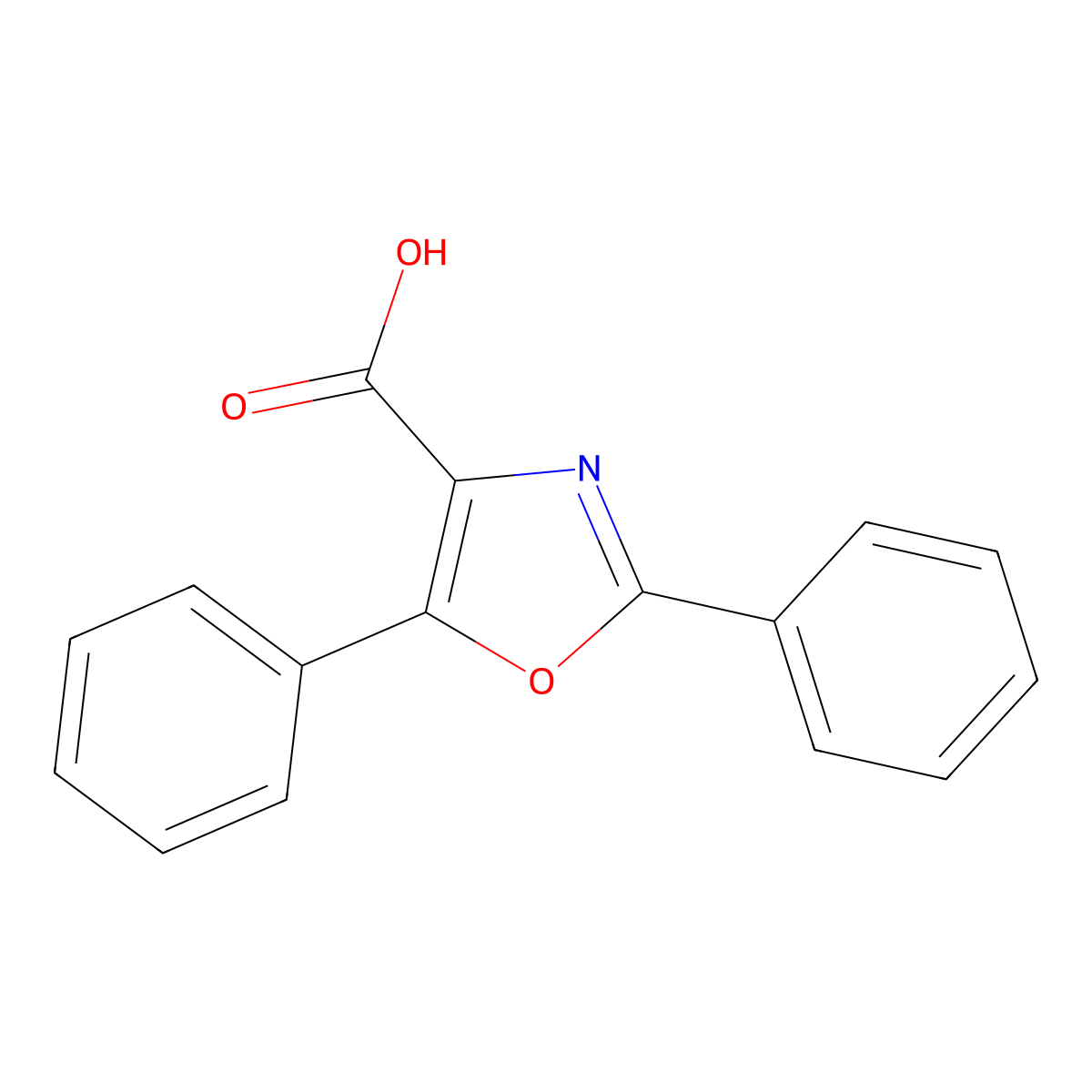 Diphenyl-1,3-oxazole-4-carboxylic acid molecular structure, CAS 18735-78-9