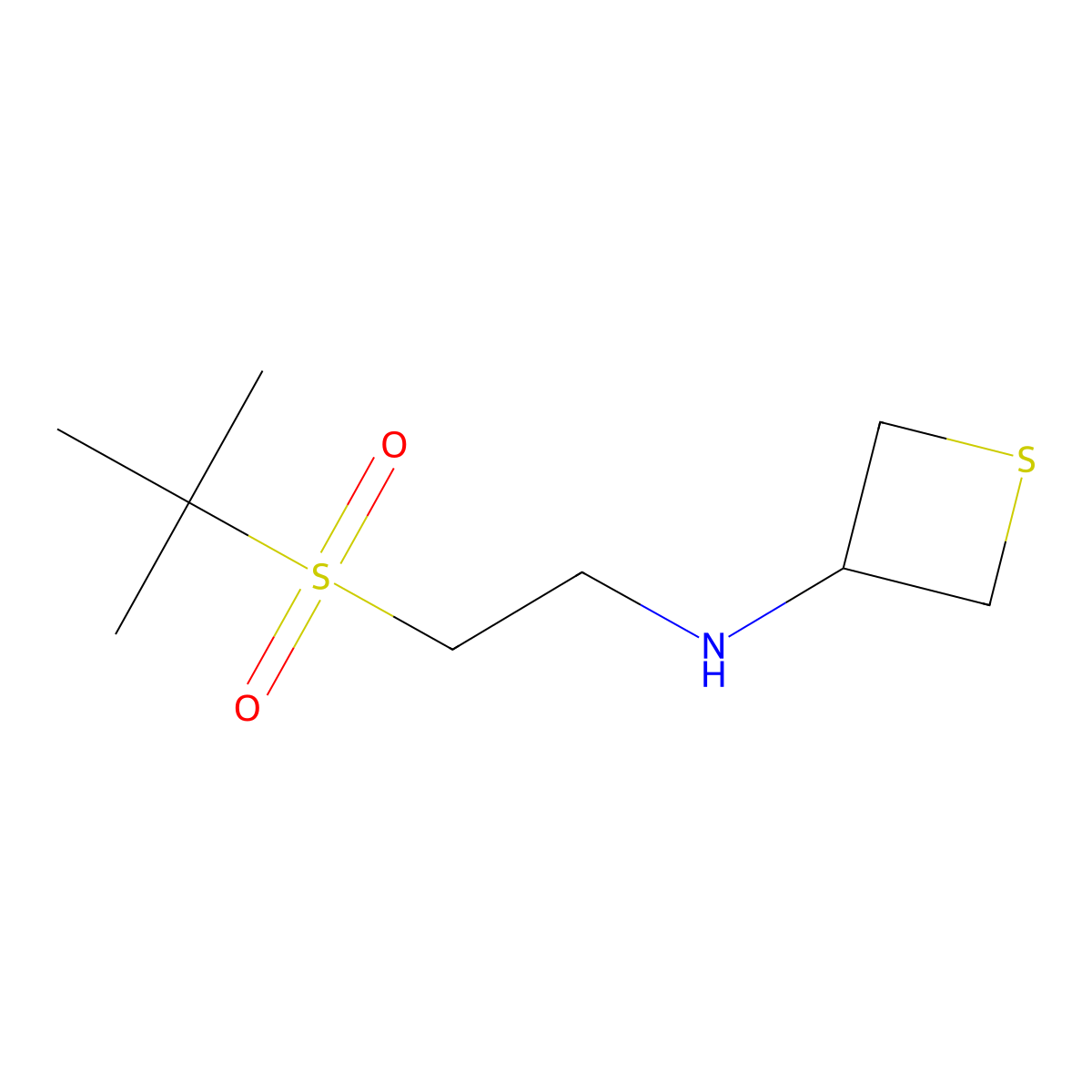 N-(2-(tert-Butylsulfonyl)ethyl)thietan-3-amine molecular structure, CAS 1873502-03-4