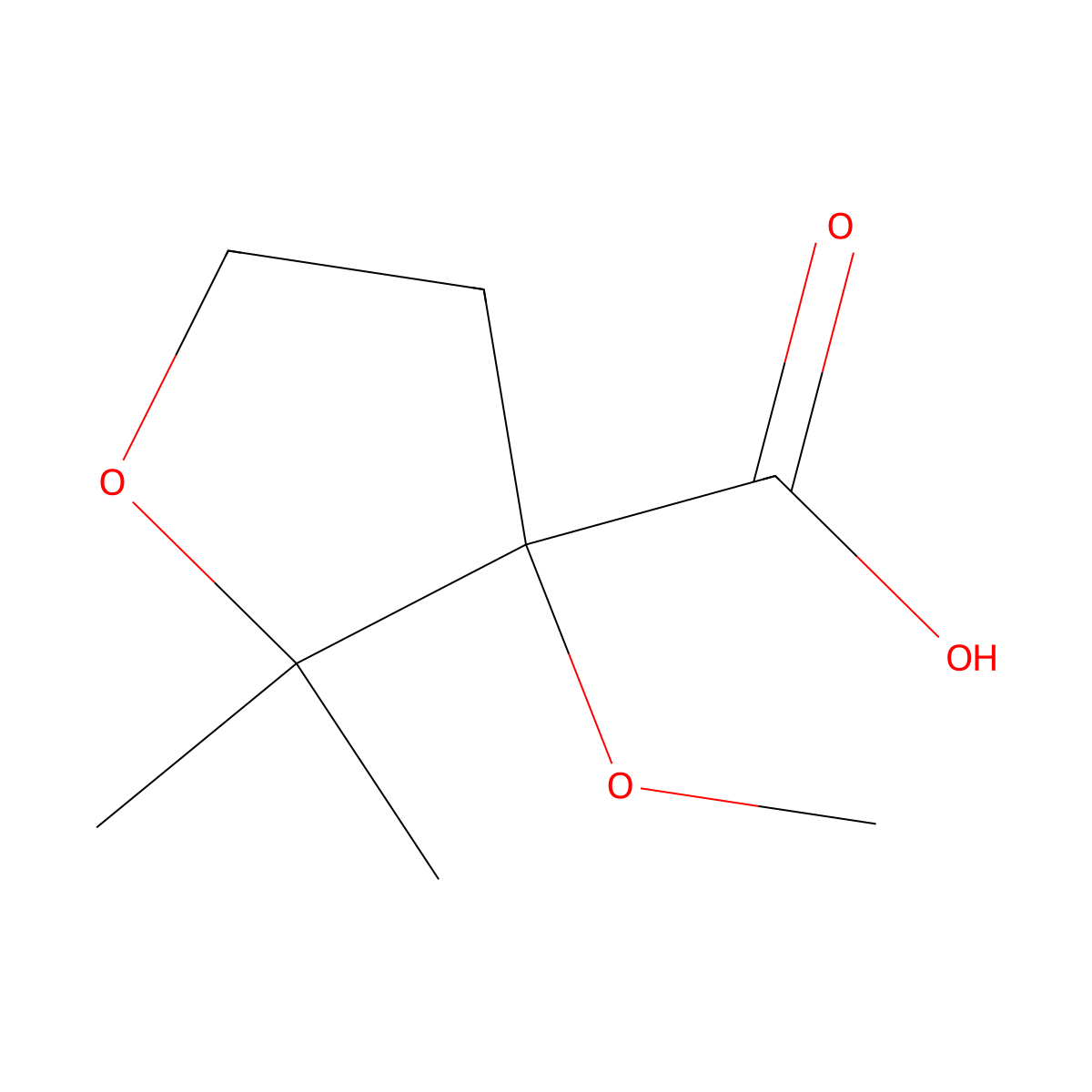 3-Methoxy-2,2-dimethyloxolane-3-carboxylic acid molecular structure, CAS 1873505-74-8