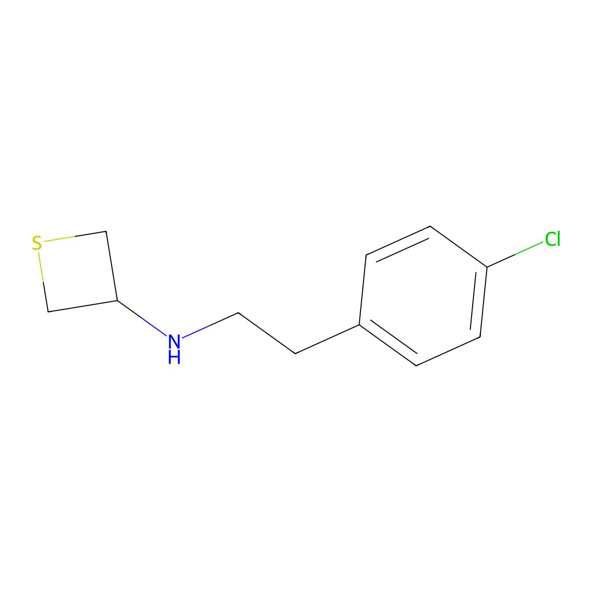 N-(4-Chlorophenethyl)thietan-3-amine molecular structure, CAS 1873509-87-5