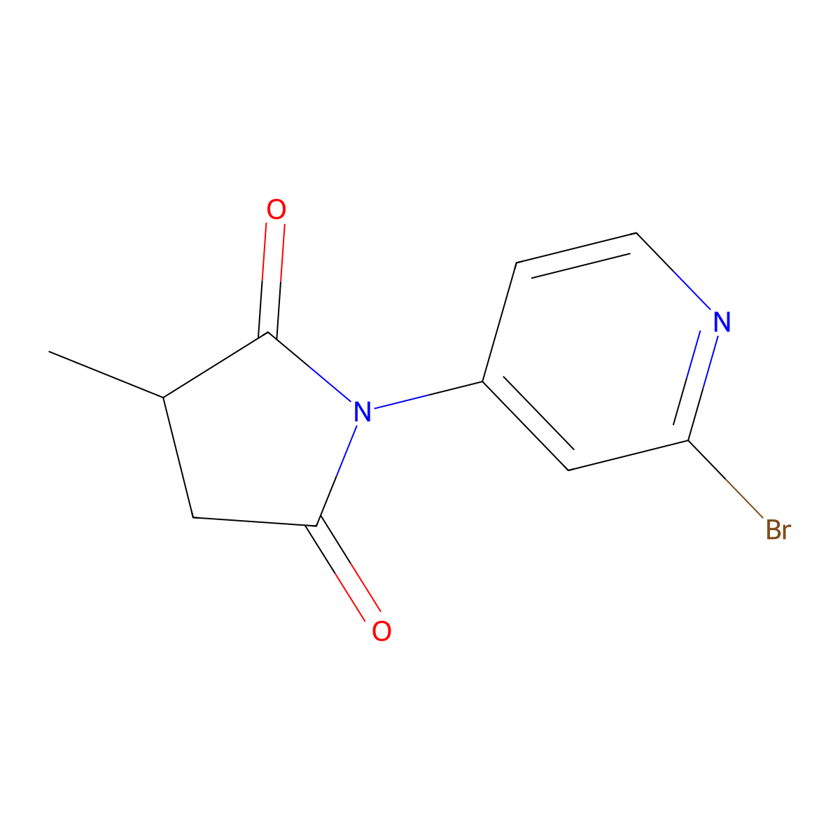 1-(2-Bromopyridin-4-yl)-3-methylpyrrolidine-2,5-dione molecular structure, CAS 1873523-46-6