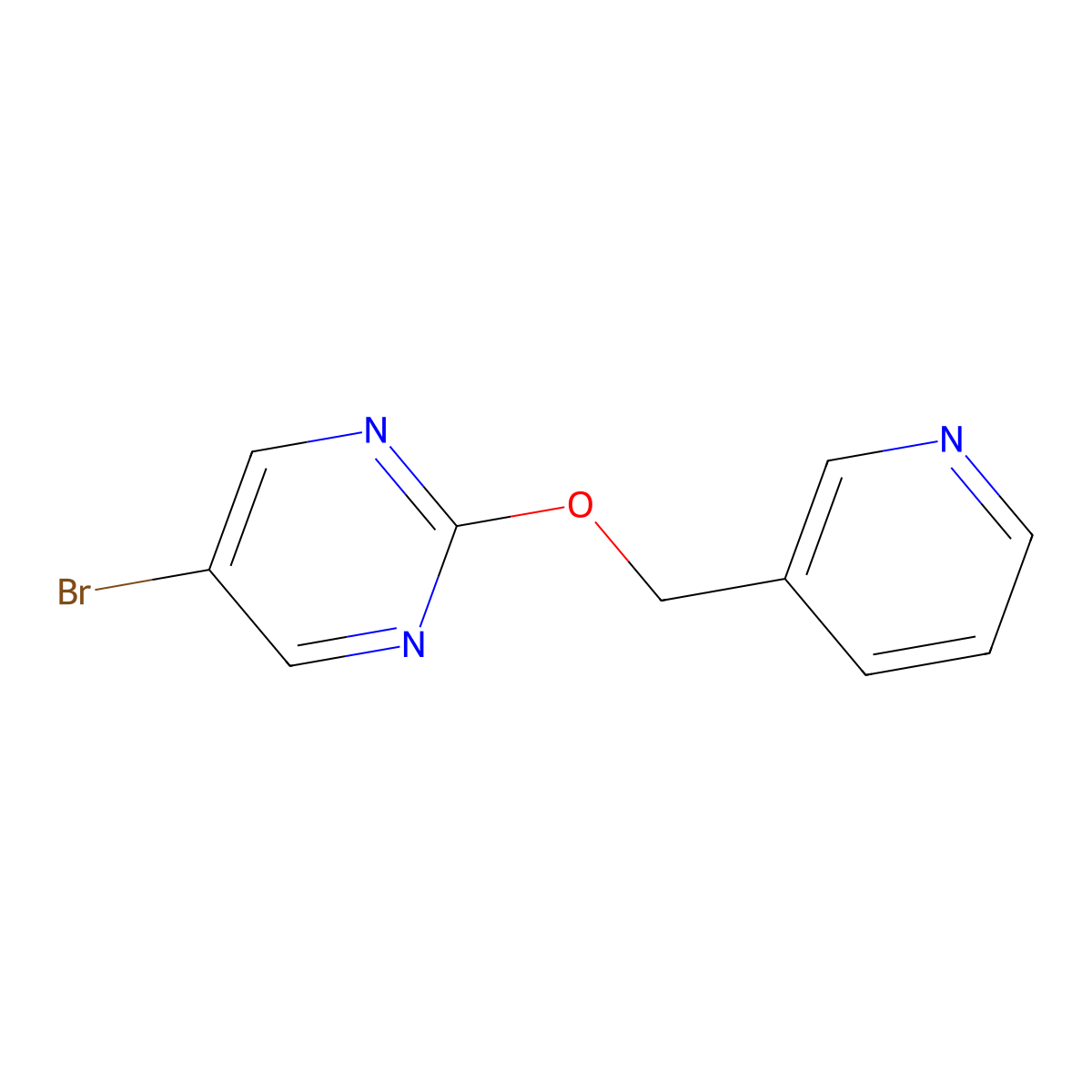 5-Bromo-2-(pyridin-3-ylmethoxy)pyrimidin molecular structure, CAS 1873544-58-1
