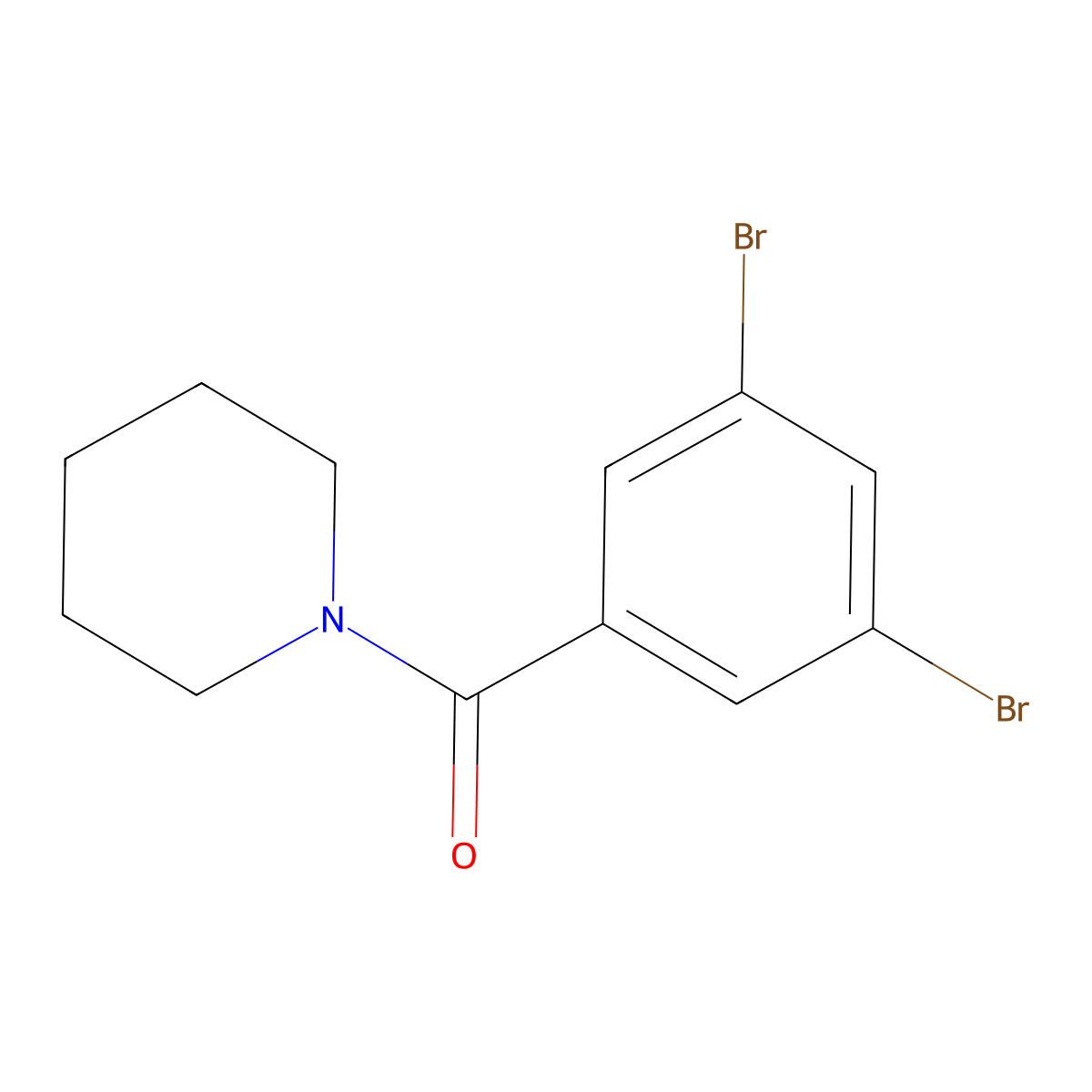 (3,5-Dibromophenyl)(piperidin-1-yl)methanone molecular structure, CAS 1873577-03-7
