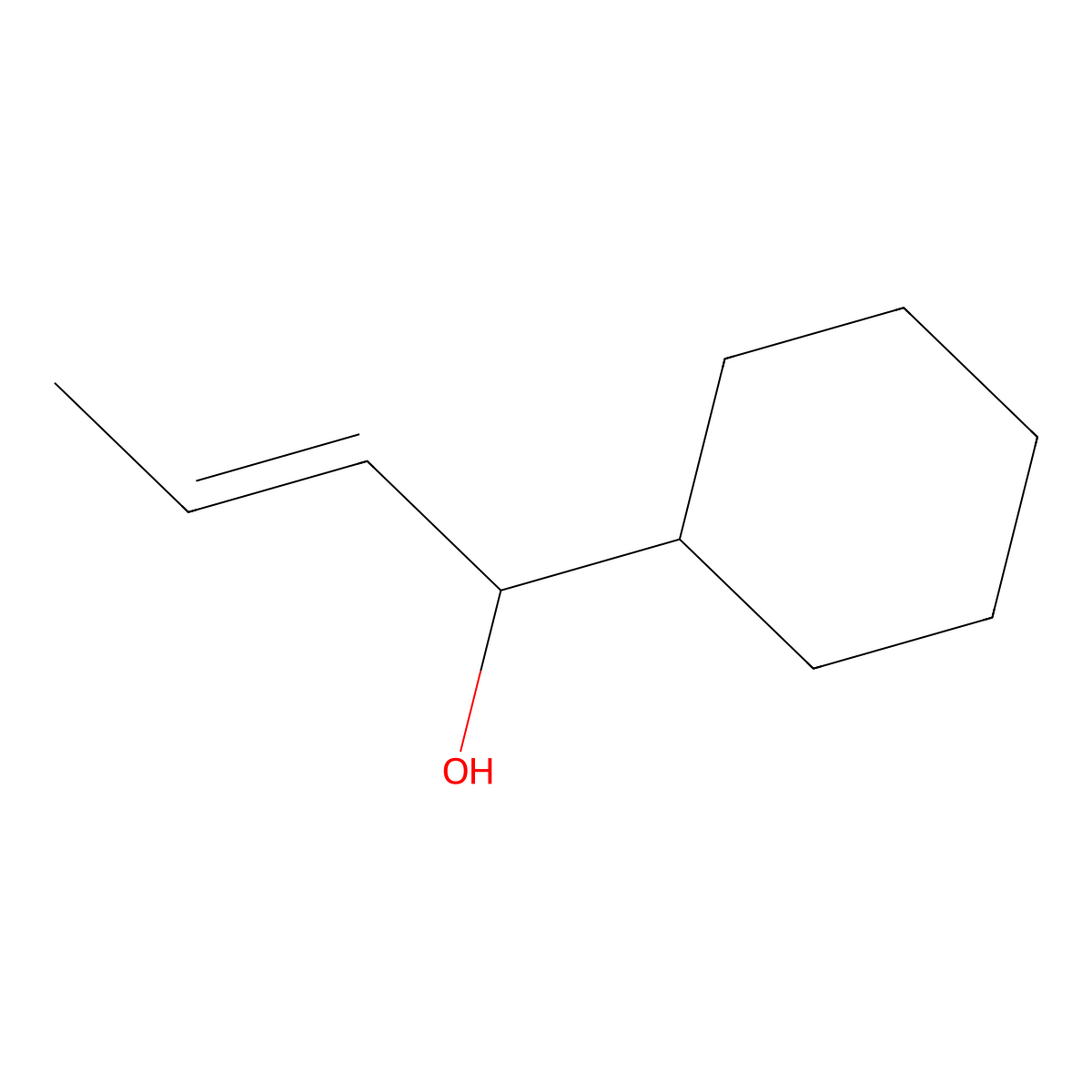 1-Cyclohexyl-2-buten-1-ol (c,t) molecular structure, CAS 18736-82-8