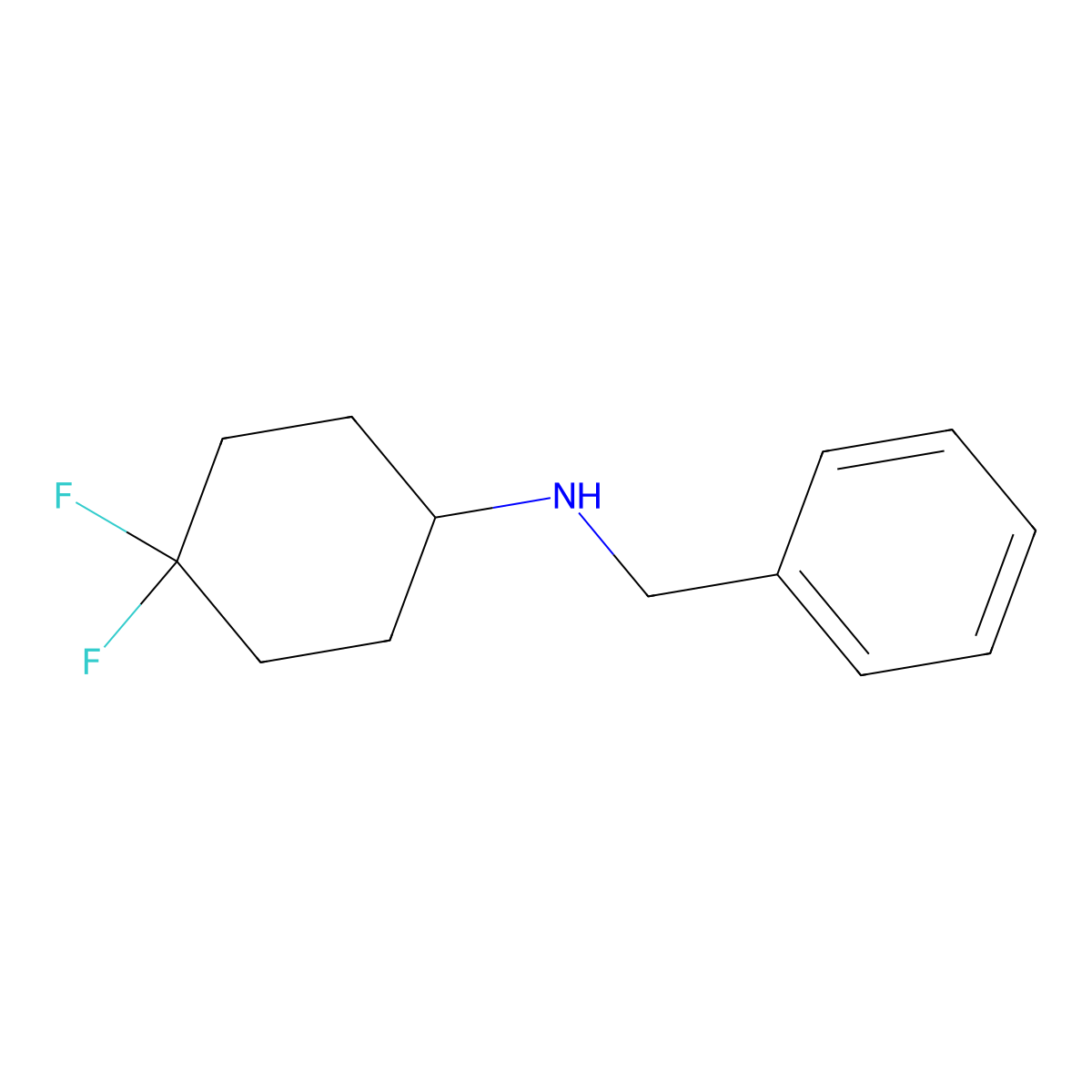 N-benzyl-4,4-difluorocyclohexan-1-amine molecular structure, CAS 1873679-07-2