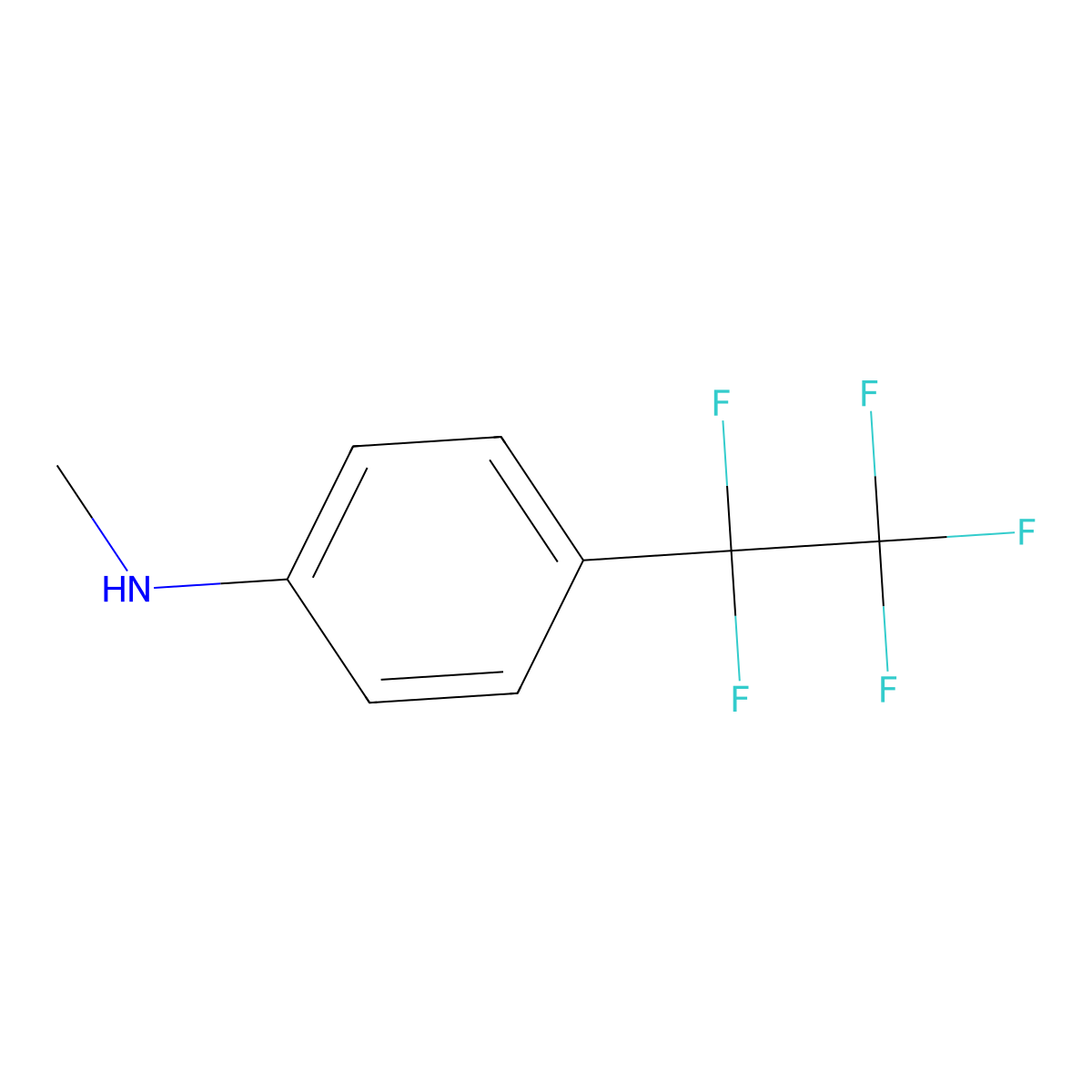 N-methyl-4-(1,1,2,2,2-pentafluoroethyl)aniline molecular structure, CAS 1873707-68-6