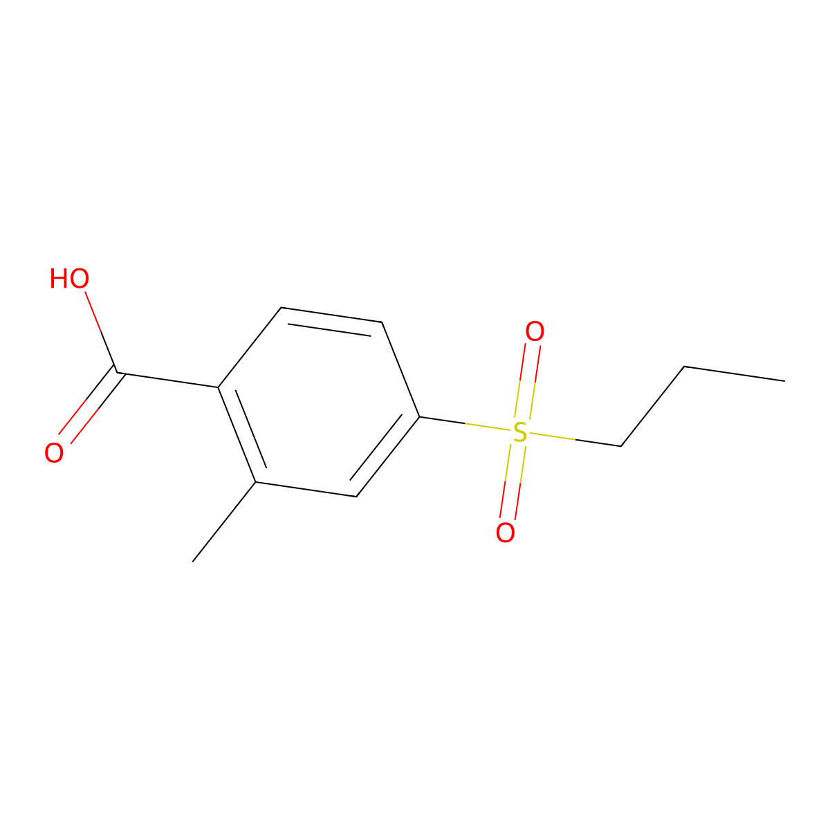 2-Methyl-4-(propane-1-sulfonyl)-benzoic acid molecular structure, CAS 1873789-02-6