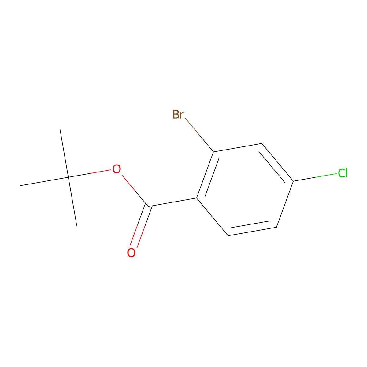 Tert-butyl 2-bromo-4-chlorobenzoate molecular structure, CAS 1873791-28-6