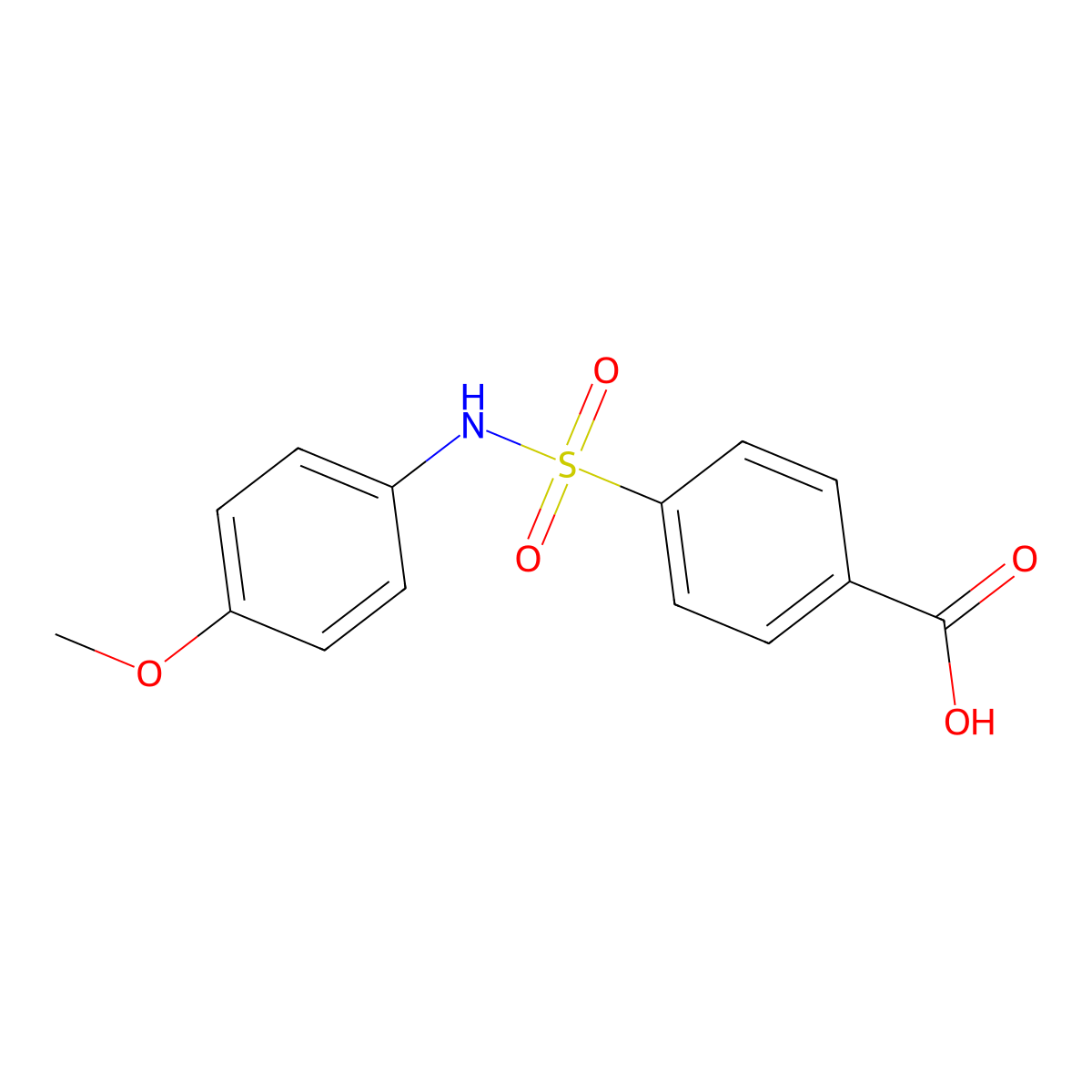 4-[(4-methoxyphenyl)sulfamoyl]benzoic Acid molecular structure, CAS 18738-58-4