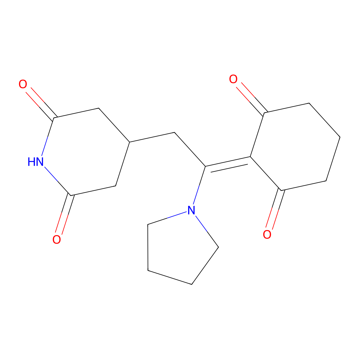 4-[2-(2,6-Dioxocyclohexylidene)-2-(pyrrolidin-1-yl)ethyl]piperidine-2,6-dione molecular structure, CAS 187387-80-0