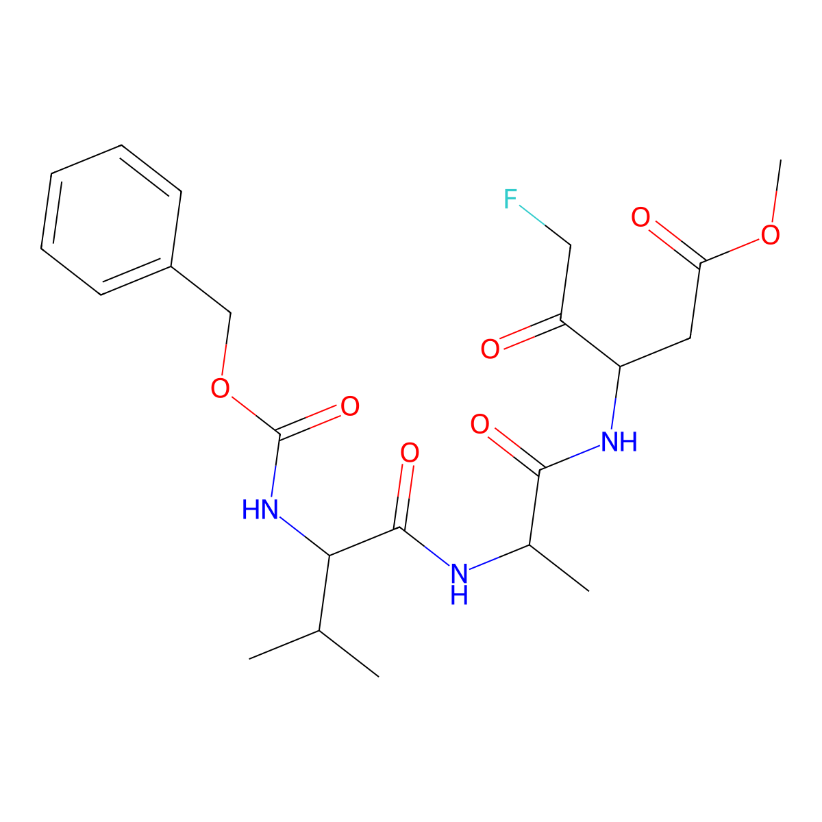 Z-VAD-fmk molecular structure, CAS 187389-52-2